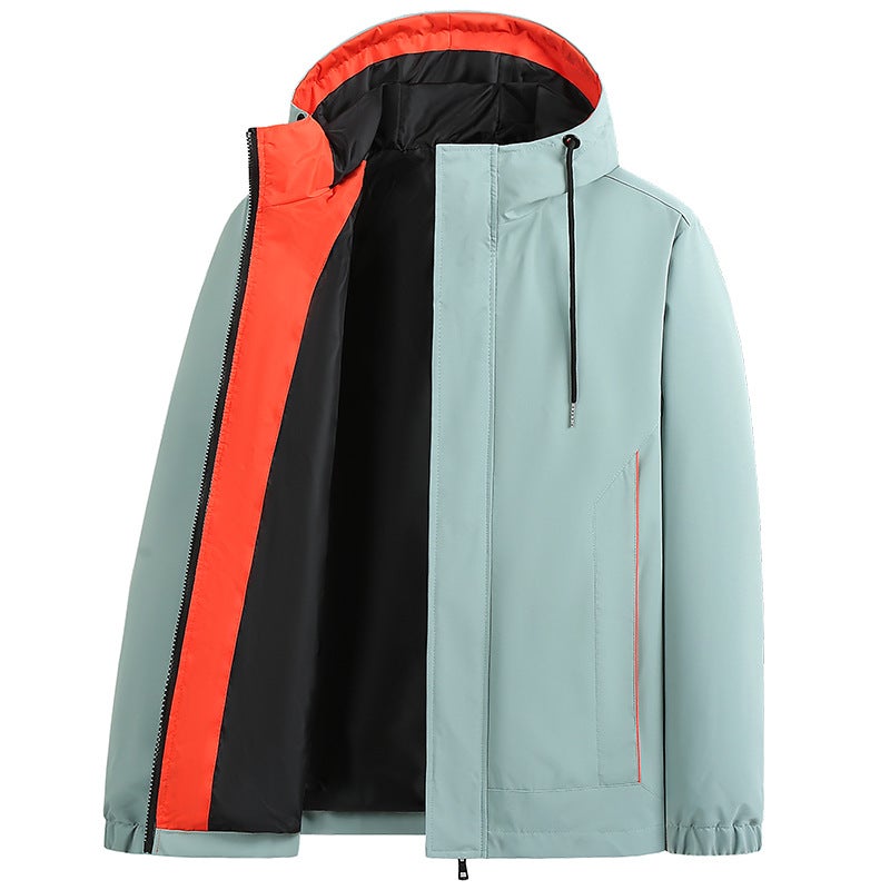 2024 Solid Color Casual New Sports Outdoor Jacket Coat Windproof Soft Shell Cardigan Coat Men - Image 4